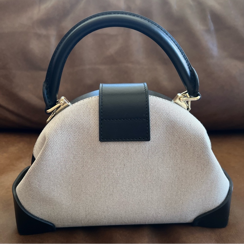 Manu Atelier Demi top handle crossbody fabric/leather bag - Picture 3 of 8